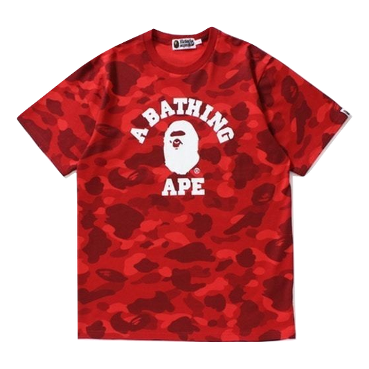 A Bathing Ape Color Camo College Tee - Red Color Camo