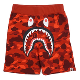 A Bathing Ape Color Camo Shark Sweatshort - Red