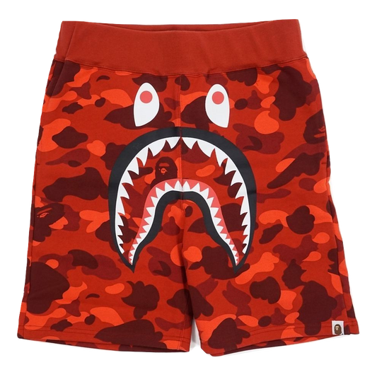 A Bathing Ape Color Camo Shark Sweatshort - Red - Used