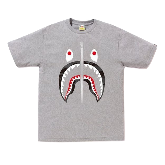 A Bathing Ape Color Camo Shark Tee - Gray/Black