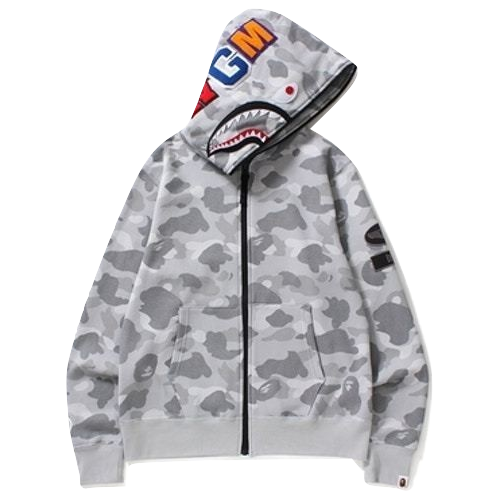 A Bathing Ape Dot Camo Shark Wide Full Zip Hoodie - Used Bape