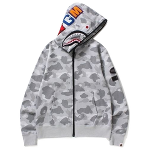 A Bathing Ape Dot Camo Shark Wide Full Zip Hoodie - Used Bape