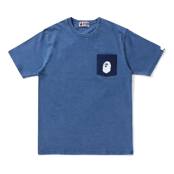 Bape Indigo Pocket Tee - Light Indigo Bape