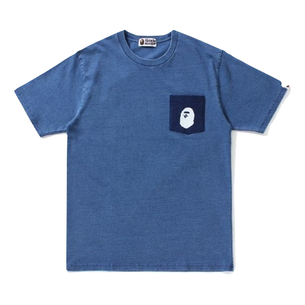 Bape Indigo Pocket Tee - Light Indigo - Used