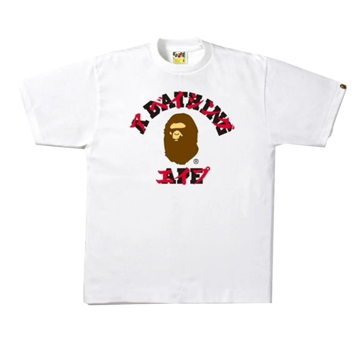 Bape Katakana College Tee - White - Used Bape