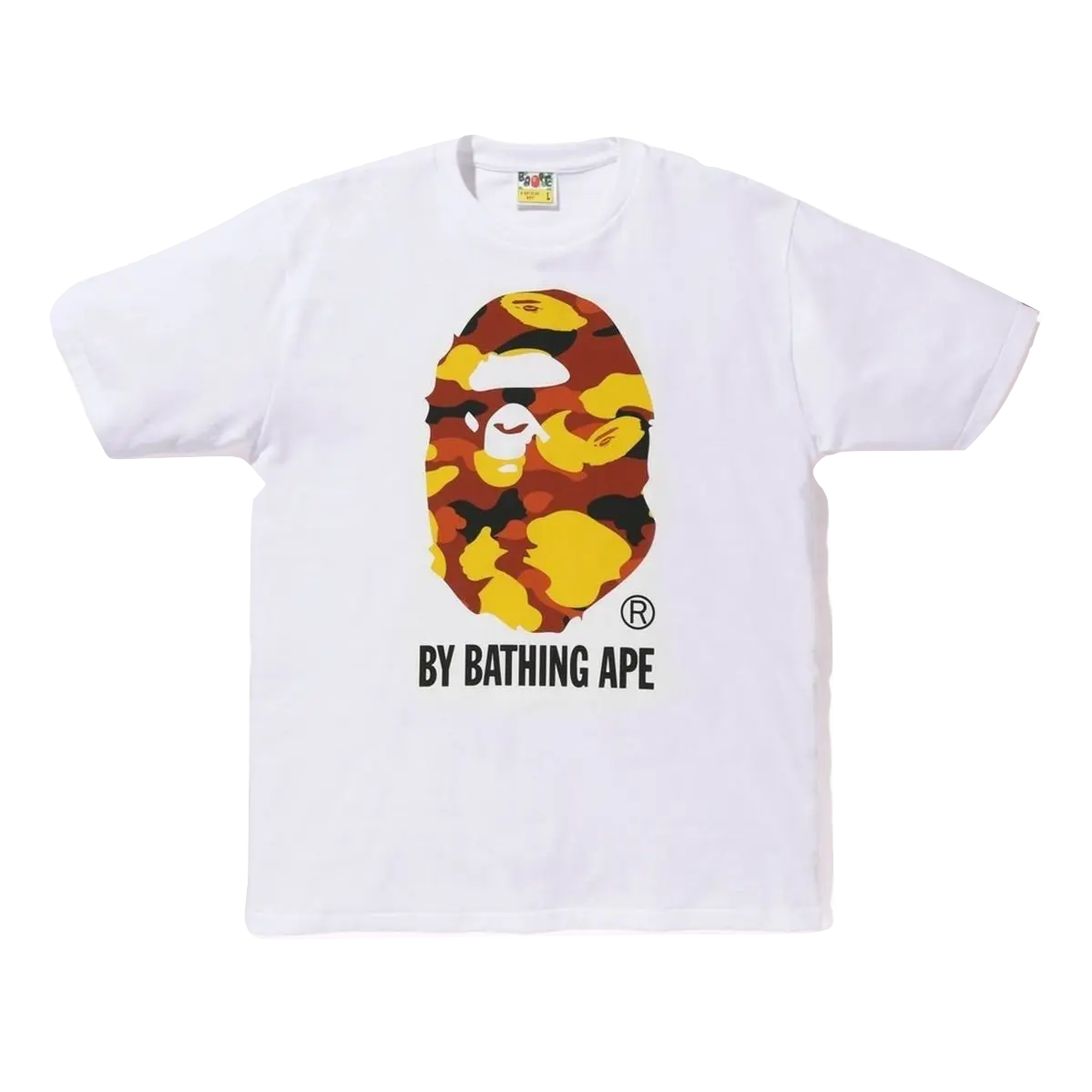 A Bathing Ape Color Camo By Bathing Tee - White/Orange Camo Bape