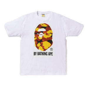A Bathing Ape Color Camo By Bathing Tee - White/Orange Camo