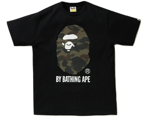 A Bathing Ape Reflector 1st Camo By Bathing Tee - Black/Green Camo Bape