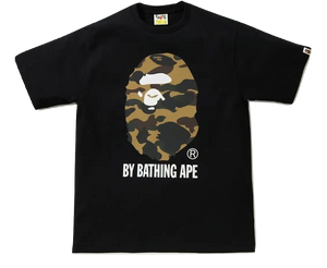 A Bathing Ape Reflector 1st Camo By Bathing Tee - Black/Yellow Camo Bape