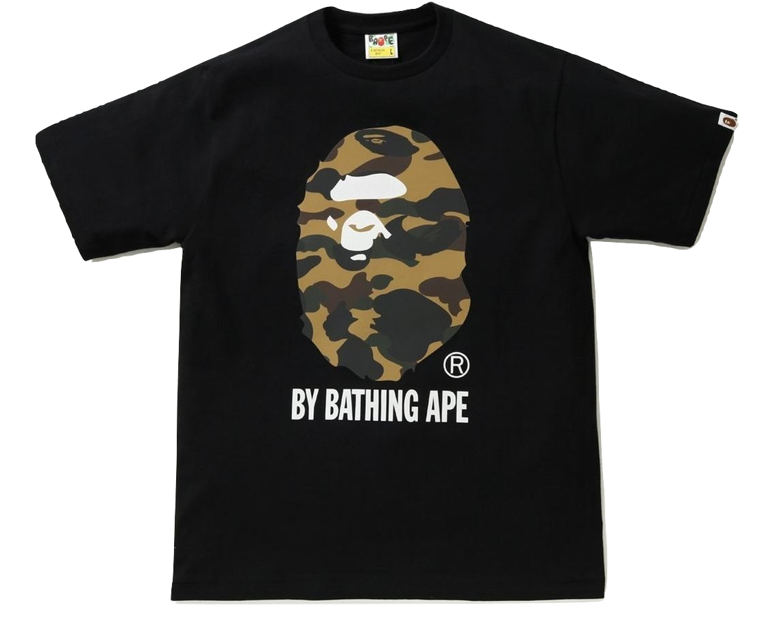 A Bathing Ape Reflector 1st Camo By Bathing Tee - Black/Yellow Camo