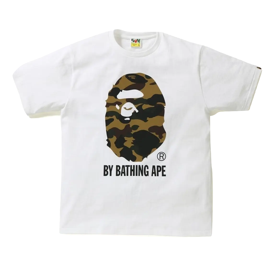 A Bathing Ape Reflector 1st Camo By Bathing Tee - White/Yellow Camo Bape
