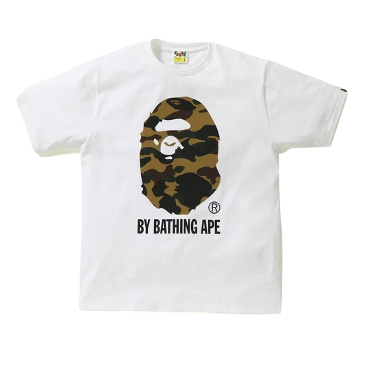 A Bathing Ape Reflector 1st Camo By Bathing Tee - White/Yellow Camo Bape