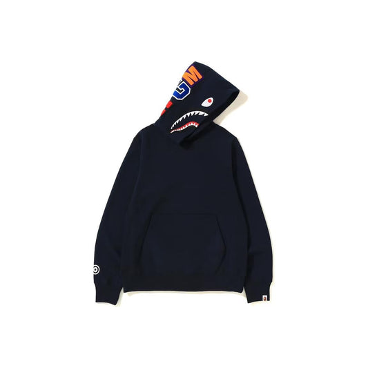 A Bathing Ape Shark Pullover Hoodie - Navy Bape