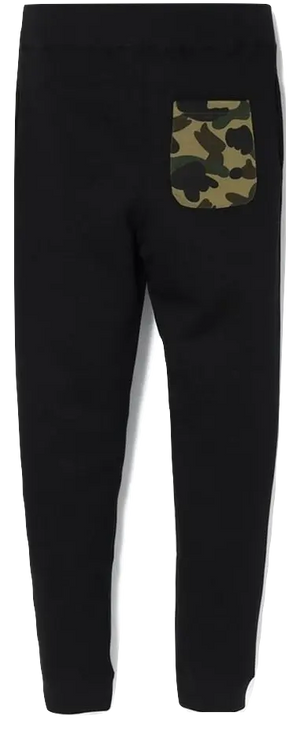 Bape Shark Slim Sweat Pants - Black/Green Bape