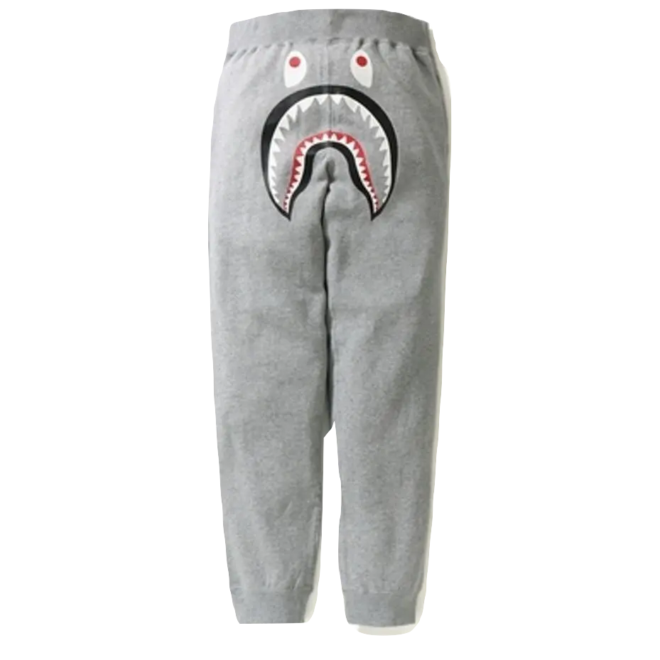 Bape Shark Slim Sweat Pants - Gray - Used Bape