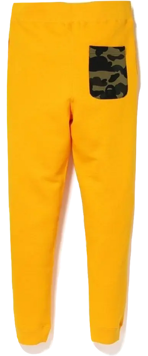 A Bathing Ape Shark Slim Sweat Pants - Yellow - Used Bape