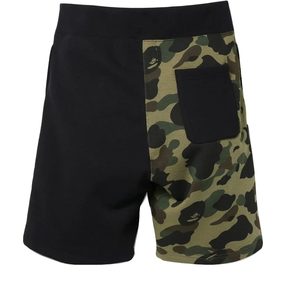A Bathing Ape Shark Sweat Shorts - Black/Camo Bape