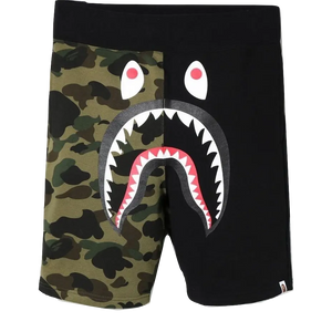 A Bathing Ape Shark Sweat Shorts - Black/Camo Bape