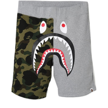 A Bathing Ape Shark Sweat Shorts - Gray/Green Camo