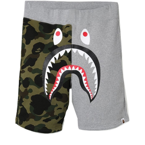 A Bathing Ape Shark Sweat Shorts Gray Green Camo Grails SF