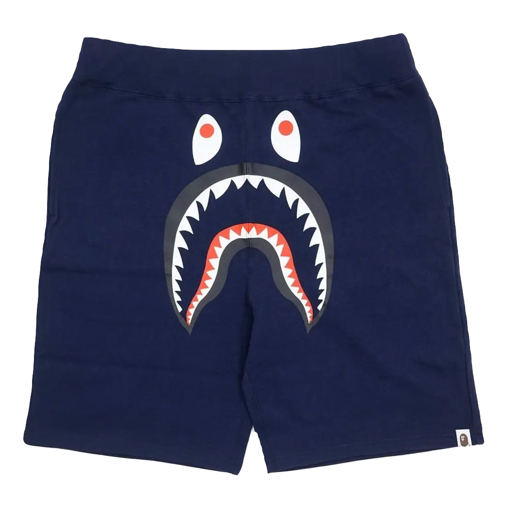 A Bathing Ape Shark Sweat Shorts - Navy Bape