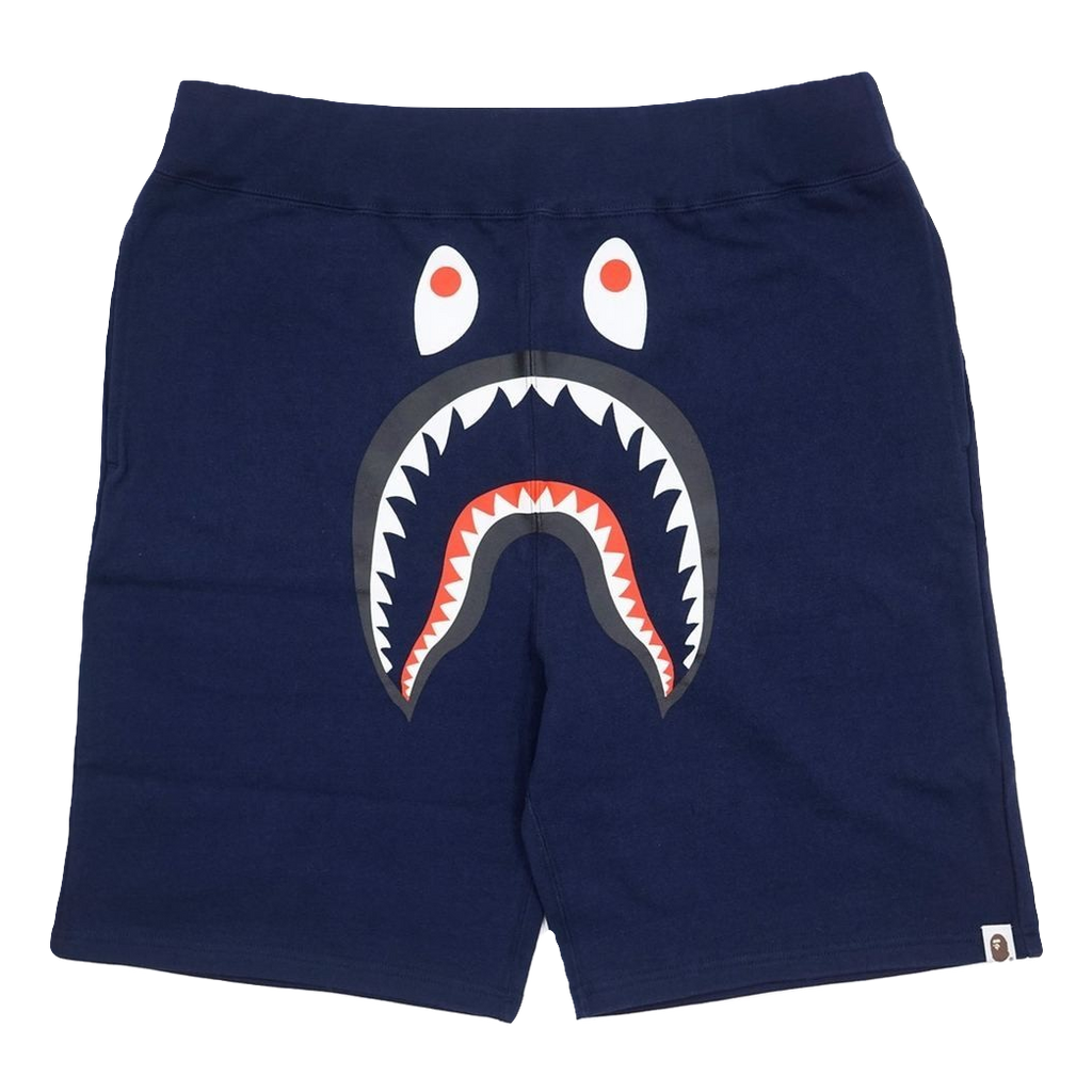 A Bathing Ape Shark Sweat Shorts - Navy - Used
