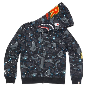 A Bathing Ape Space Camo PONR Shark Hoodie Black Grails SF