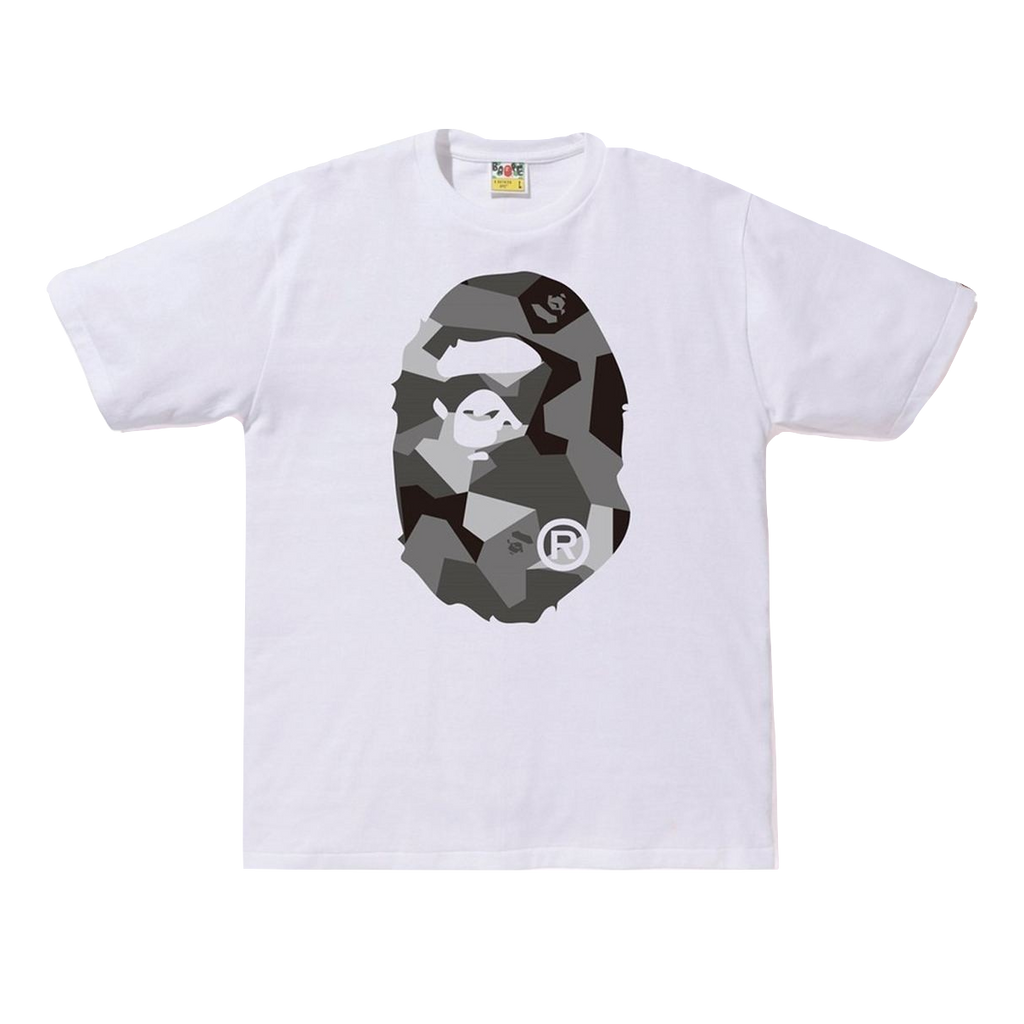 A Bathing Ape Splinter Camo Big Ape Head Tee M - White/Black