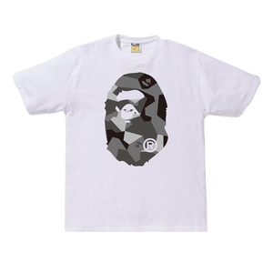 A Bathing Ape Splinter Camo Big Ape Head Tee M - White/Black