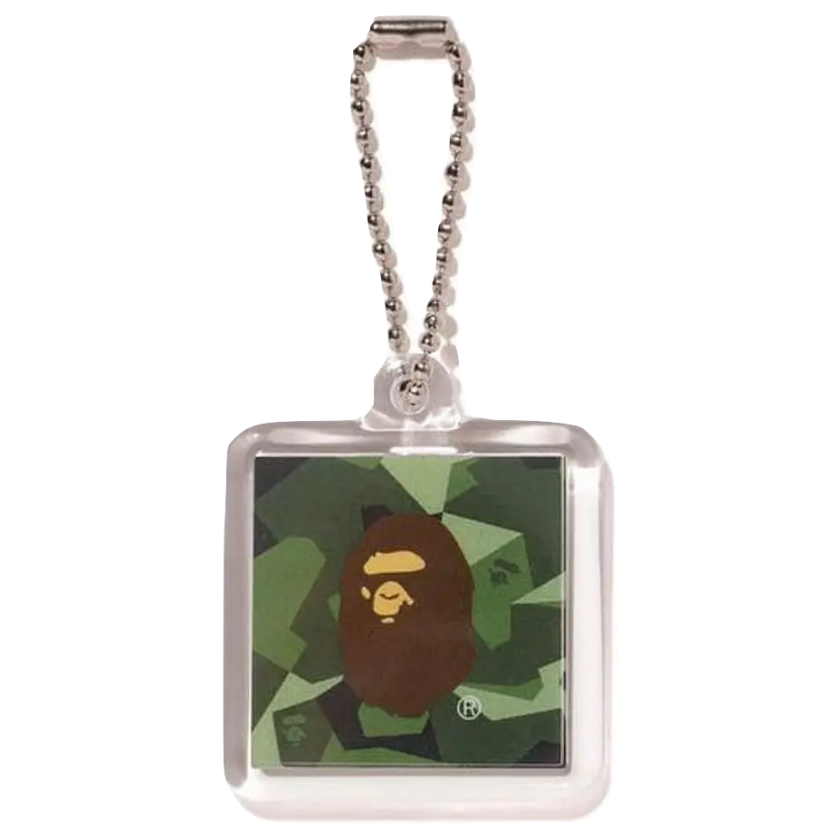 A Bathing Ape Splinter Camo Keychain - Olive Bape