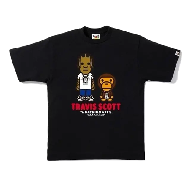 A Bathing Ape Travis Scott Tee - Black Bape