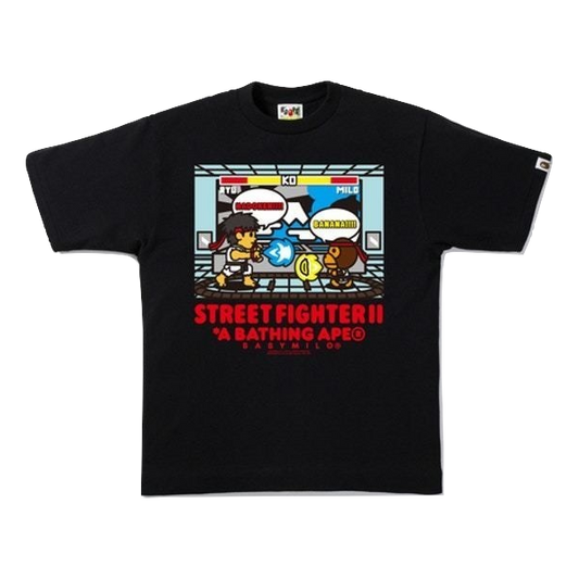 A Bathing Ape X Capcom Milo Street Fighter 2 Tee 2 - Black Bape