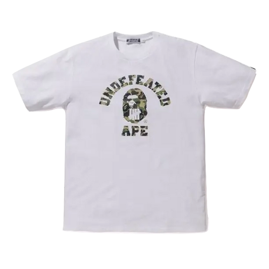 A Bathing Ape x Undefeated ABC College Tee - White/Green Bape