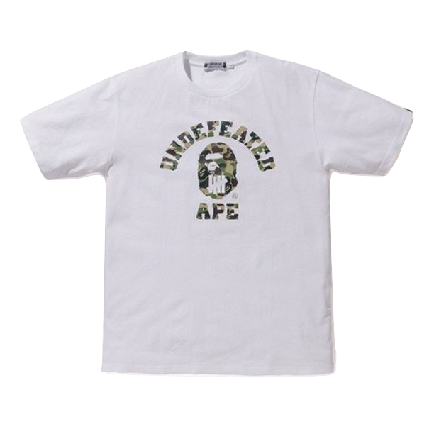 A Bathing Ape x Undefeated ABC College Tee - White/Green - Used