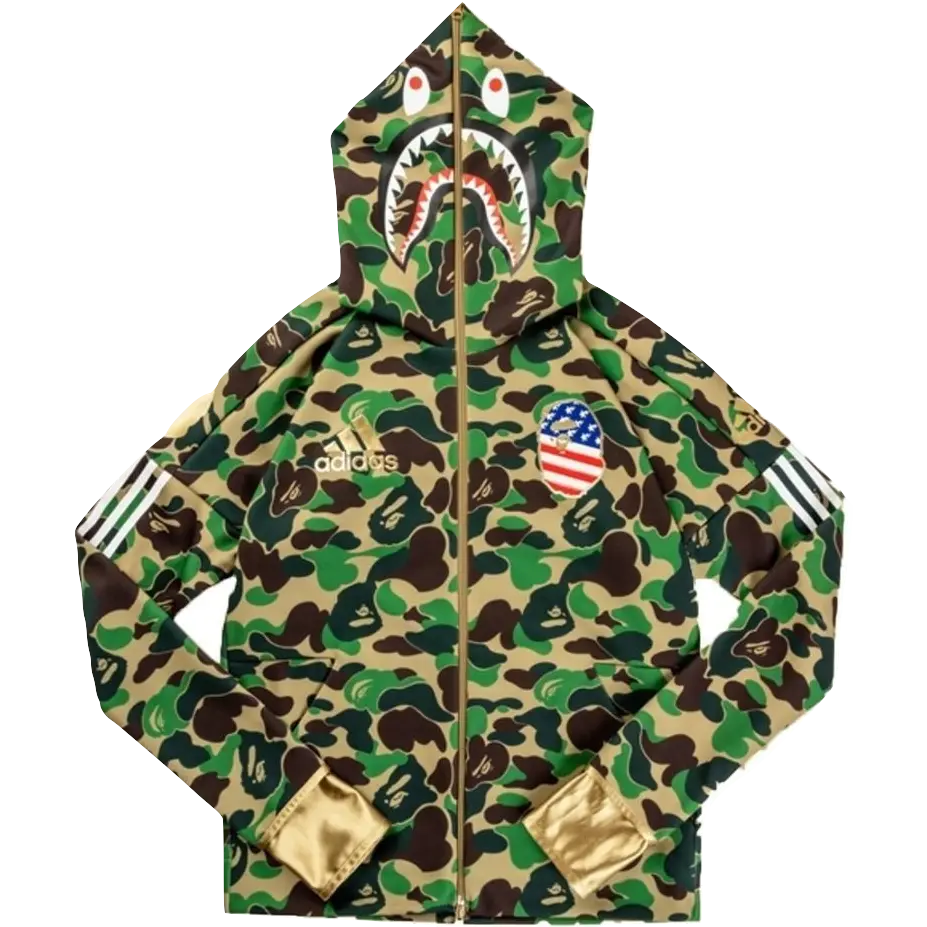 Adidas x Bape Shark Hoodie SB - Multicolor - Used Bape