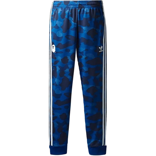 A Bathing Ape x Adidas Track Pants - Blue Bape