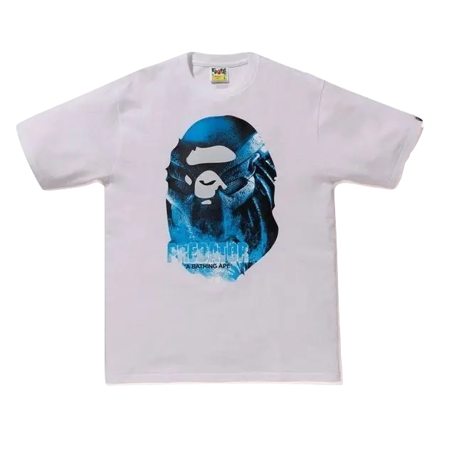A Bathing Ape x Predator Ape Head Tee - White - Used Bape