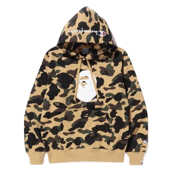 Bape/Champion 1st Camo Pullover Hoodie - Yellow