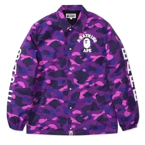 A Bathing Ape Color Camo Coach Jacket - Purple Bape