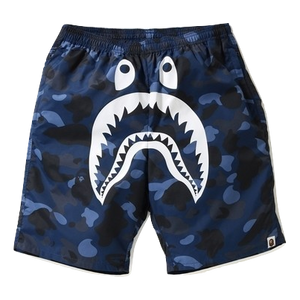 A Bathing Ape Color Camo Shark Beach Pants - Blue