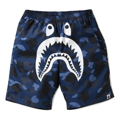A Bathing Ape Color Camo Shark Beach Pants - Blue