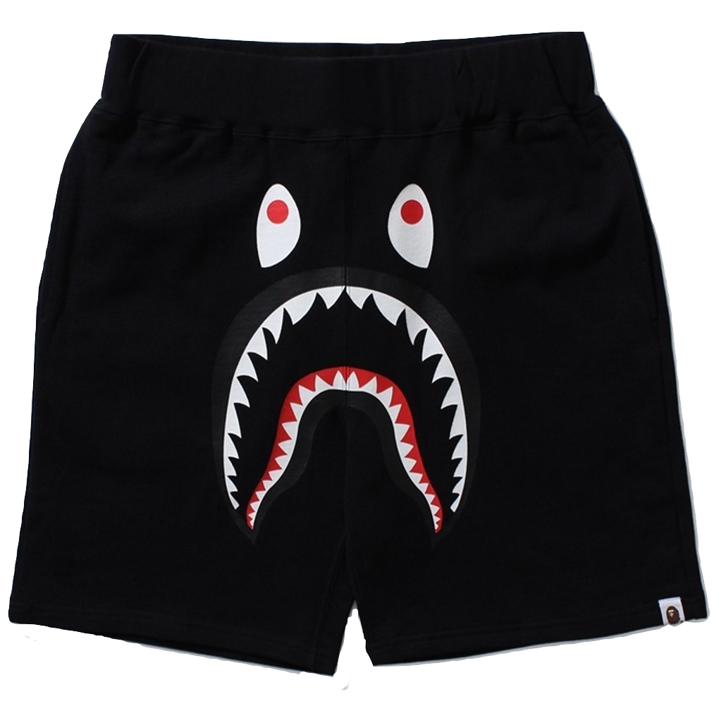 A Bathing Ape Shark Sweat Shorts Black Used Grails SF