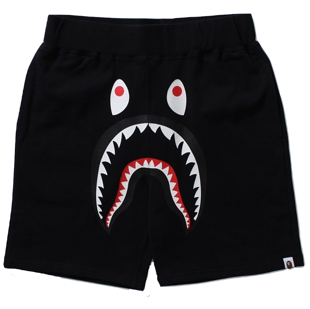 A Bathing Ape Shark Sweat Shorts - Black - Used