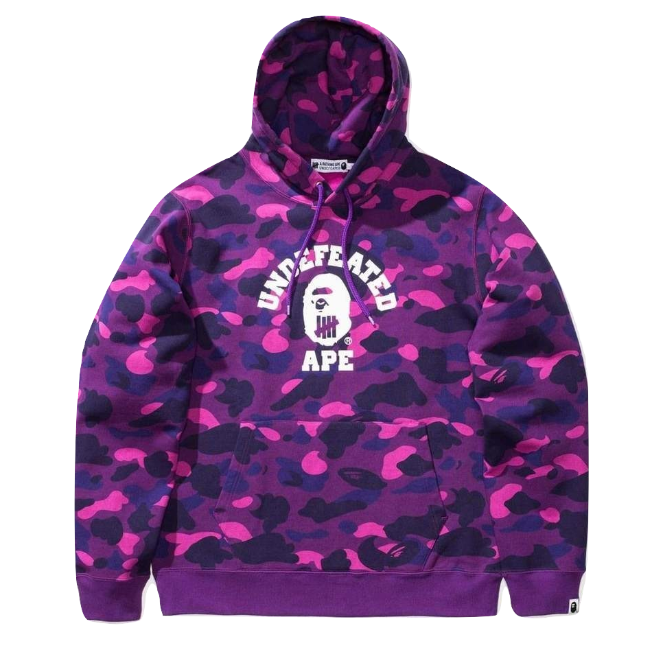 Bape x Undefeated Color Camo College Pullover - Purple