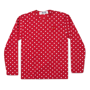 Comme Des Garcon Men's Polk-A-Dot Long Sleeve T-shirt - Red - Used