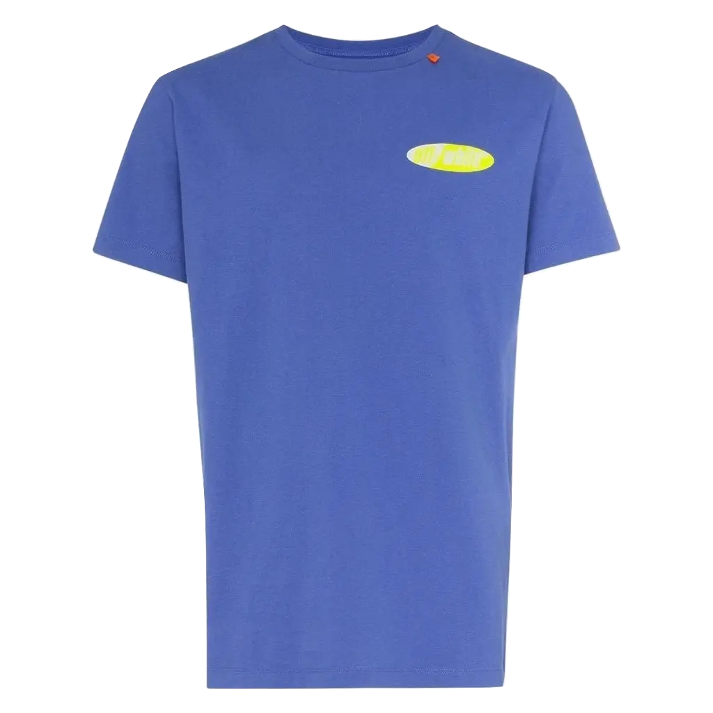 OFF WHITE Split Diagonals Slim Logo Tee - Blue - Used OFF-WHITE
