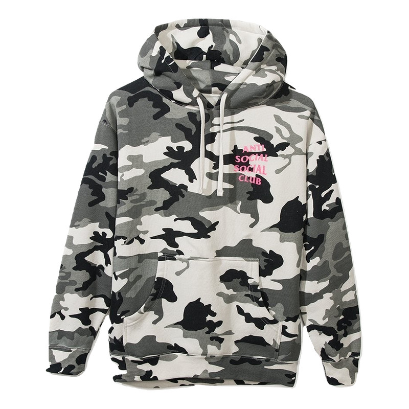 Anti Social Social Club Frozen Hoodie Snow Camo w Pink Grails SF