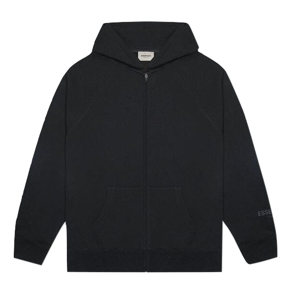 FEAR OF GOD ESSENTIALS 3D Silicon Applique Full Zip Up Hoodie - Dark Slate/Stretch Limo/Black Fear of God