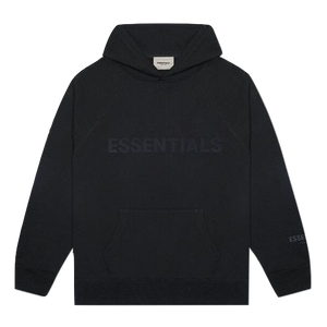 Fear of god essentials 3d silicon applique pullover best sale hoodie black