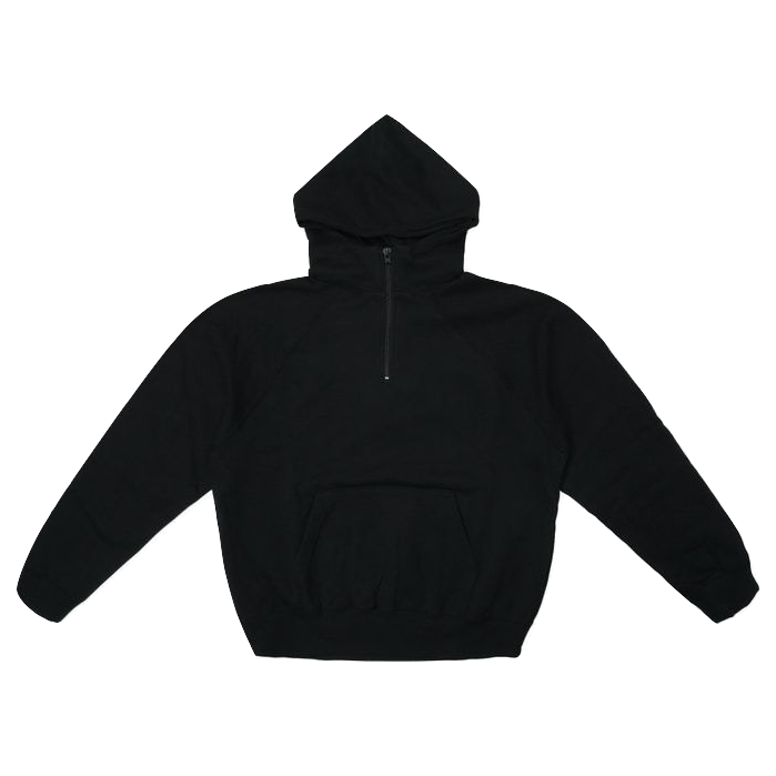 Fear of God Essentials Half Zip Pullover Hoodie - Black Fear of God